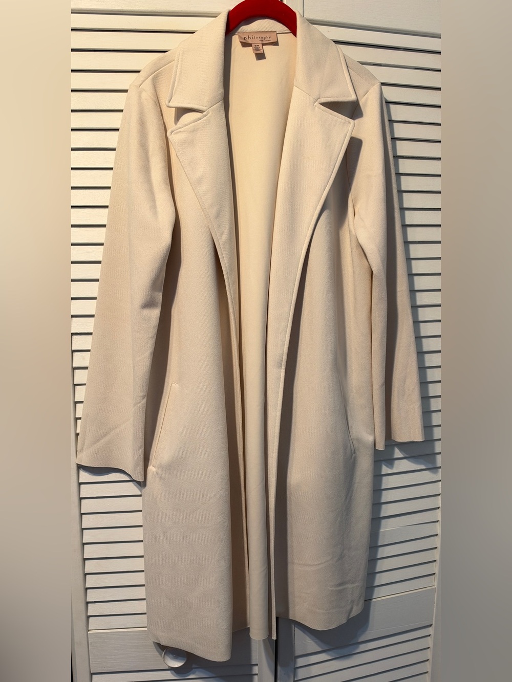 Philosophy Women’s Cream Long Open-Front Coat